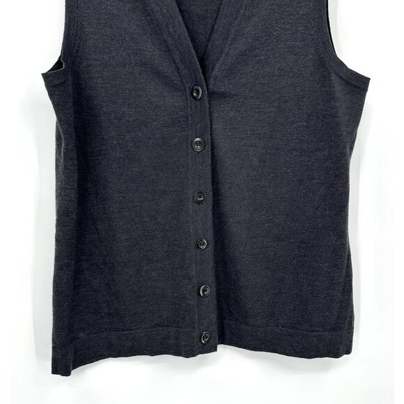 PENDLETON sweater vest cardigan 100% merino wool charcoal gray knit XL - Picture 4 of 6